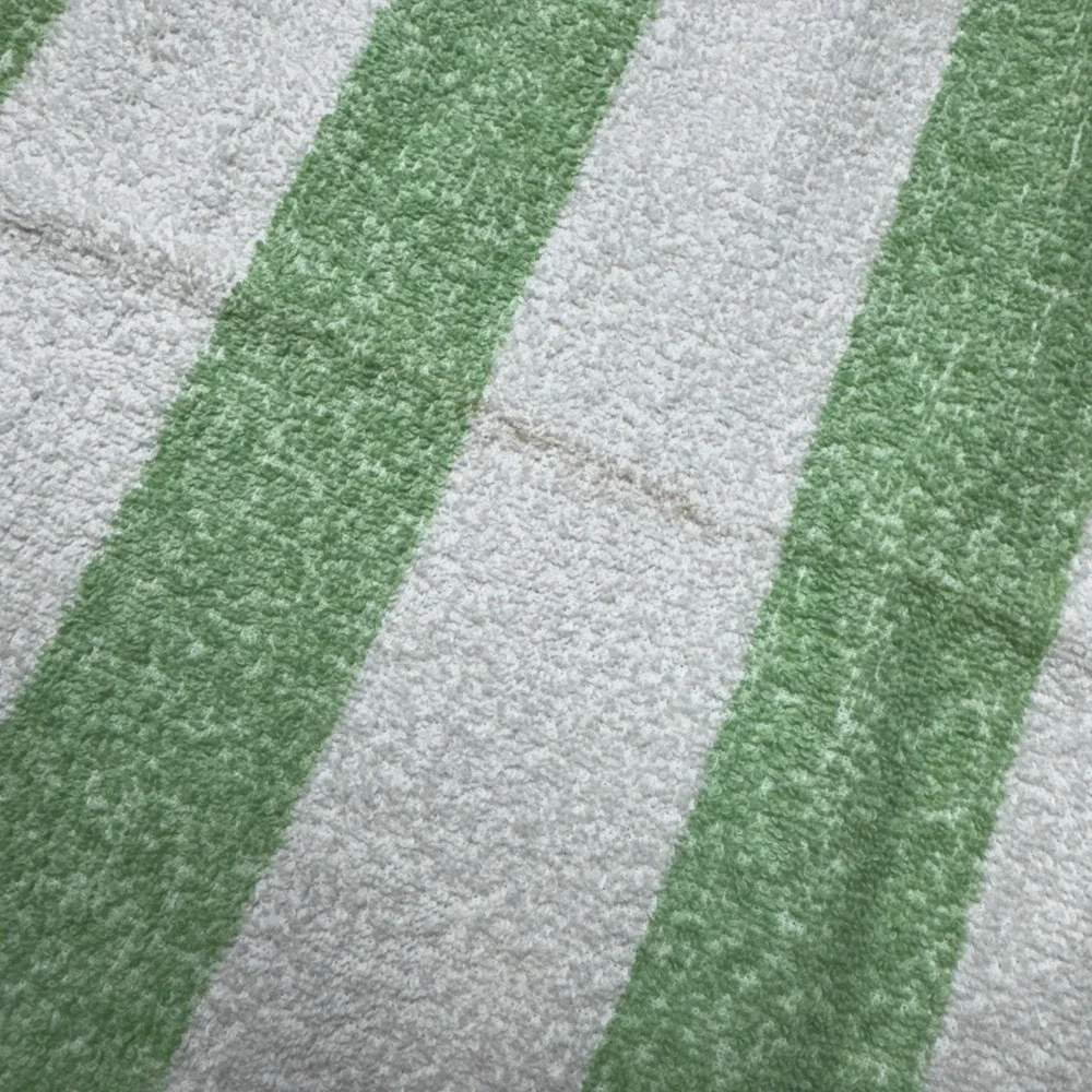 Vintage Dundee Green Striped Bath Towel Cotton Lot of 3 40x23